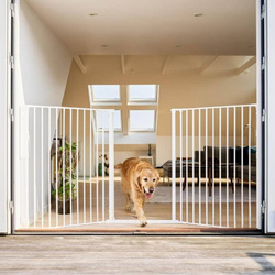 DogSpace - Rocky L Extra Tall Multi Expandable Dog Gate, White (90-221cm)